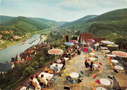 AK / Ansichtskarte Hirschhorn Neckar Hessen Schloss Hotel auf der Burg Hirschhorn Terrasse