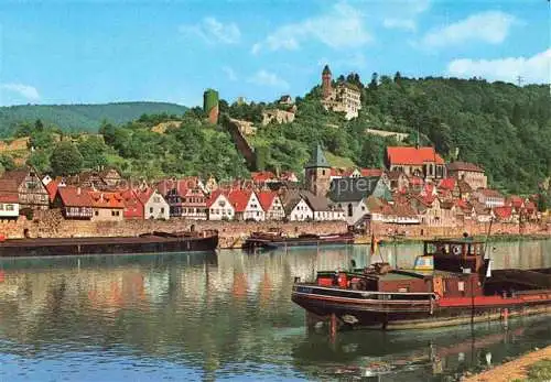 AK / Ansichtskarte Hirschhorn Neckar Hessen Neckarpartie mit Schloss