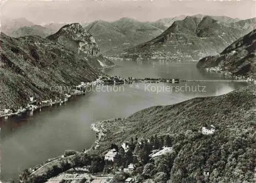 AK / Ansichtskarte Serpiano_Lugano_TI Blick zum Monte Bre und San Salvatore 