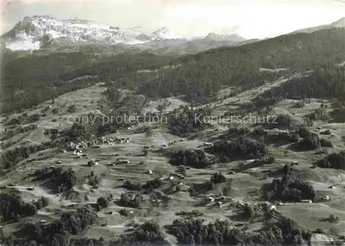 AK / Ansichtskarte Conters_Praettigau Davos_GR Fliegeraufnahme mit Casanna und Weissfluh 