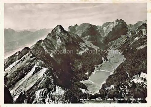 AK / Ansichtskarte Bruelisau_IR Gratwanderung Hoher Kasten Stauberen Saxerluecke Fliegeraufnahme 