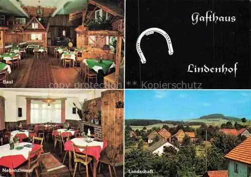 AK / Ansichtskarte Oberdielbach Waldbrunn Odenwald BW Gasthaus Lindenhof Saal Nebenzimmer Landschaft