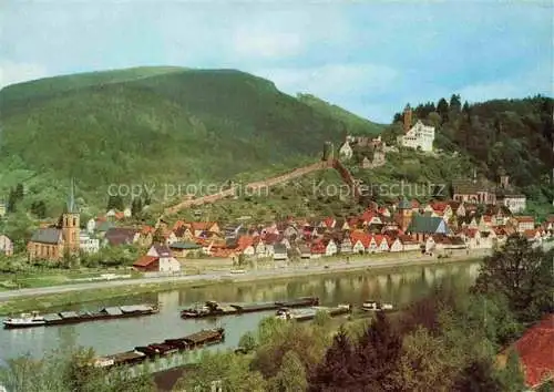 AK / Ansichtskarte Hirschhorn Neckar Hessen Neckarpartie mit Schloss