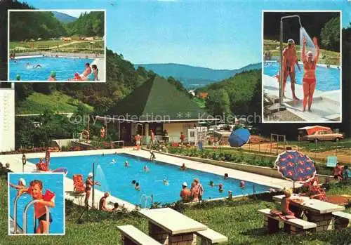 AK / Ansichtskarte Hirschhorn Neckar Hessen Odenwald Camping Freibad Teilansichten