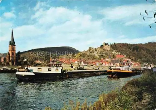AK / Ansichtskarte Hirschhorn Neckar Hessen Neckarpartie Kirche Schlosshotel