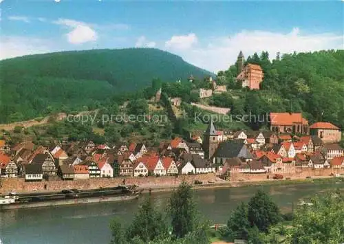AK / Ansichtskarte Hirschhorn Neckar Hessen Neckarpartie mit Schloss