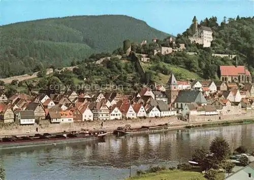 AK / Ansichtskarte Hirschhorn Neckar Hessen Neckarpartie mit Burg und Schlosshotel