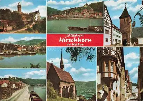 AK / Ansichtskarte Hirschhorn Neckar Hessen Burg Neckarpartie Mitteltor Strassenpartien Kirche