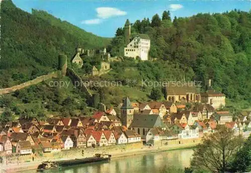AK / Ansichtskarte Hirschhorn Neckar Hessen Schloss Hotel Burg Hirschhorn und Neckarpartie