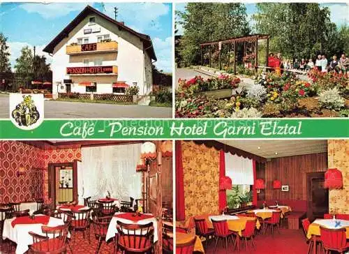 AK / Ansichtskarte Langenelz Cafe Pension Hotel Garni Elztal Gastraeume Park