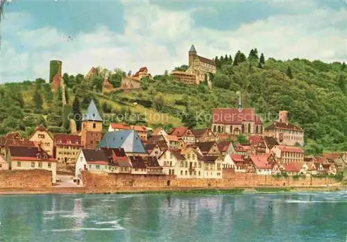 AK / Ansichtskarte Hirschhorn Neckar Hessen Neckarpartie Burg Hirschhorn Schloss Hotel