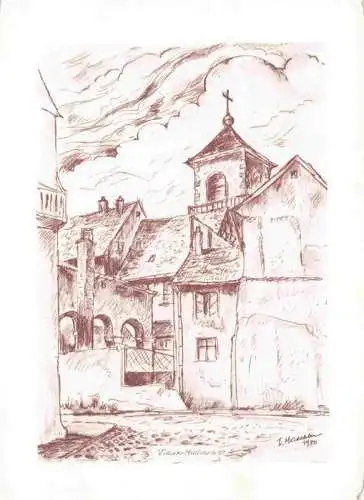 AK / Ansichtskarte MULHOUSE_Muehlhausen_68_Alsace Eglise Ste Marie Dessin 