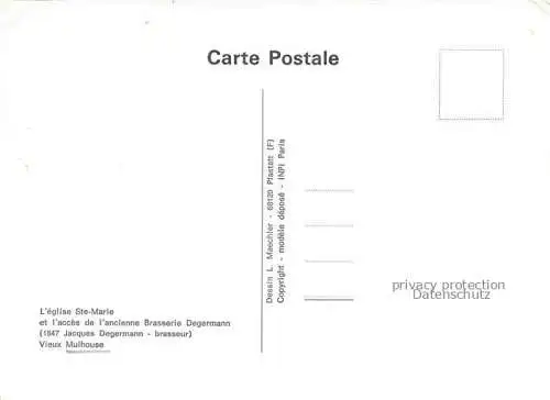 AK / Ansichtskarte MULHOUSE_Muehlhausen_68_Alsace Eglise Ste Marie Dessin 