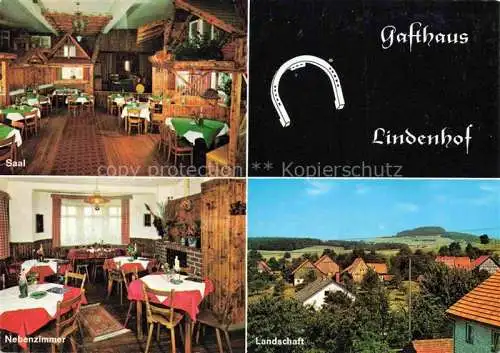 AK / Ansichtskarte Oberdielbach Waldbrunn Odenwald BW Gasthaus Lindenhof Saal Nebenzimmer Panorama