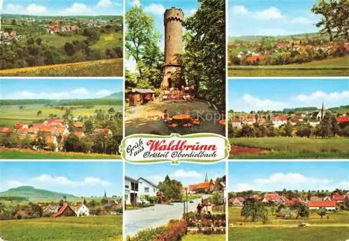 AK / Ansichtskarte Oberdielbach Waldbrunn Odenwald BW Panorama Katzenbuckelturm Teilansichten