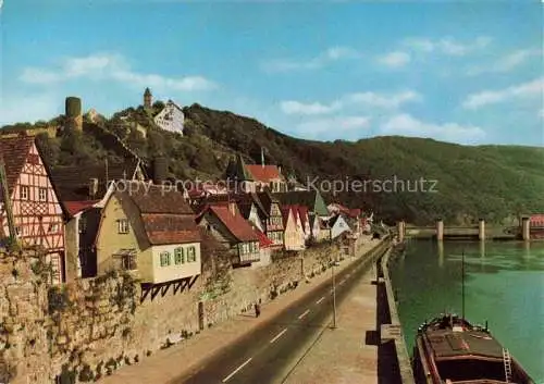AK / Ansichtskarte Hirschhorn Neckar Hessen Uferstrasse Burg Hirschhorn