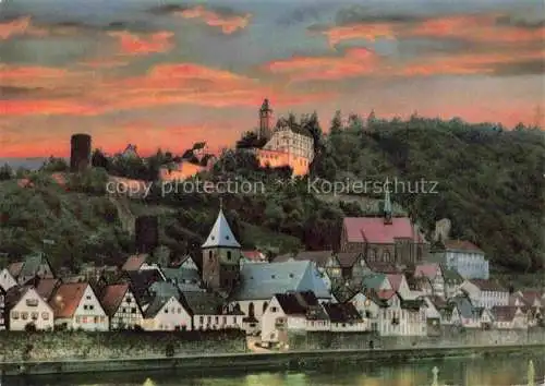 AK / Ansichtskarte Hirschhorn Neckar Hessen Neckarpartie Burg Hirschhorn