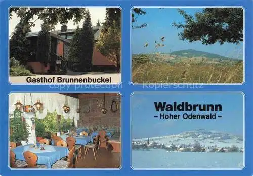 AK / Ansichtskarte Waldbrunn Odenwald BW Gasthof Brunnenbuckel Gastraum Panorama