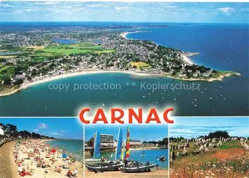 AK / Ansichtskarte Carnac_Lorient_56_Morbihan Vue aerienne La plage Le port Panorama 