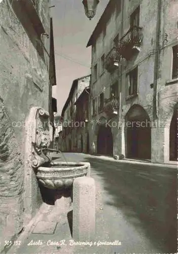 AK / Ansichtskarte Asolo Treviso Veneto IT Browning Haus und Brunnen