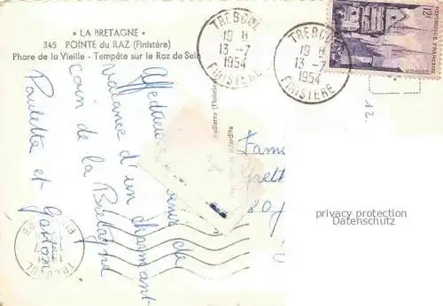 AK / Ansichtskarte Pointe_du_Raz_29_Finistere Phare de la Veille Tempete sur le Raz de Sein 