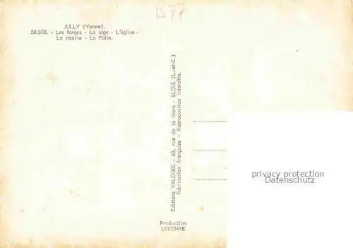 AK / Ansichtskarte Jully_Avallon_89_Yonne Les forges La loge l eglise La Mairie La Folie 