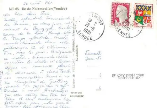 AK / Ansichtskarte Ile_de_Noirmoutier_Sables d_Olonne_85_Vendee Kirche Strandpartien Mole Muehle Hafen 