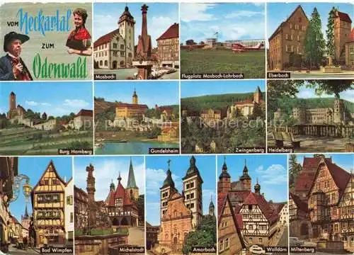 AK / Ansichtskarte Neckartal Mosbach Flugplatz Lohrbach Ebersbach Burg Homberg Gundelsheim Zwingenberg Heidelberg Bad Wimpfen Michelstadt Amorbach Wallduern Miltenberg