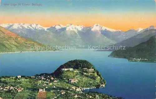 AK / Ansichtskarte Bellagio Lago di Como IT Panorama Blick ueber den Comersee gegen Alpen