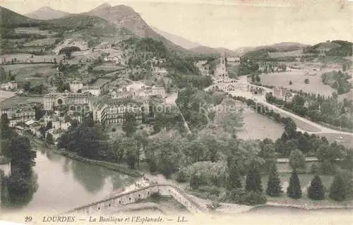 AK / Ansichtskarte LOURDES_65 La Basilique et l Esplanade 