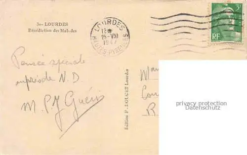 AK / Ansichtskarte LOURDES_65 Benediction des Malades 