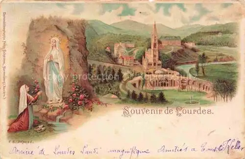 AK / Ansichtskarte LOURDES_65 Madonna Grotte Panorama Wallfahrtsort Litho 