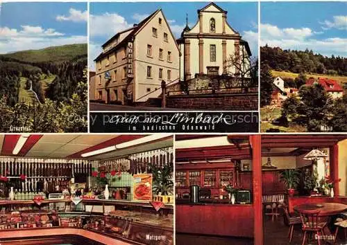 AK / Ansichtskarte Limbach Baden Neckar-Odenwald-Kreis BW Landschaftspanorama Elzbachtal Gasthaus Pension zur Krone Gastraum Metzgerei Muehle