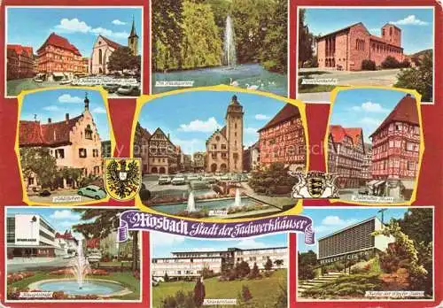 AK / Ansichtskarte Mosbach Baden Neckar-Odenwald-Kreis BW Stadt der Fachwerkhaeuser Hauptstrasse Markt Krankenhaus Kirche