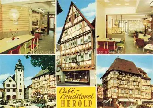 AK / Ansichtskarte Mosbach Baden Neckar-Odenwald-Kreis BW Café Conditorei Weinstube Zum Schwert Altstadt Fachwerkhaeuser