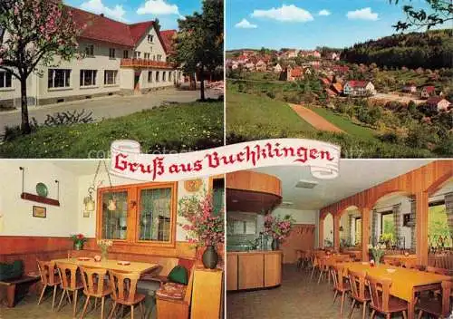 AK / Ansichtskarte Buchklingen Odenwald Gasthaus gruener Baum Gastraum Panorama