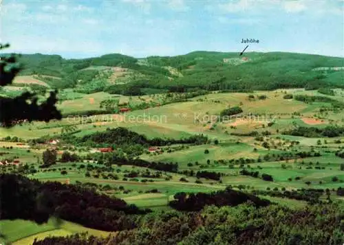AK / Ansichtskarte Juhoehe Landschaftpanorama Odenwald Pension Café Restaurant Haus Hoefle