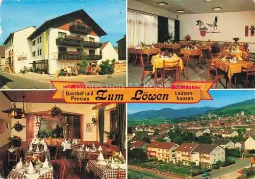 AK / Ansichtskarte Leutershausen Hirschberg Bergstrasse Gasthof Pension Zum Loewen Gastraeume Ortsansicht