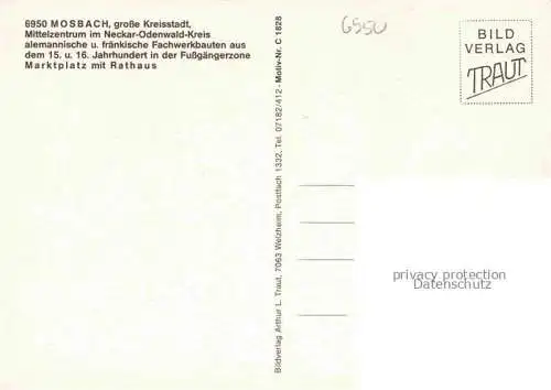 AK / Ansichtskarte Mosbach Baden Neckar-Odenwald-Kreis BW Marktplatz Rathaus Stadt der Fachwerkhaeuser