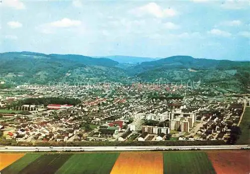 AK / Ansichtskarte Hemsbach  Bergstrasse Panorama Hemsbach-West