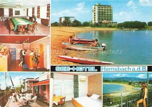 AK / Ansichtskarte Hemsbach  Bergstrasse See-Hotel am Wiesensee Badestrand