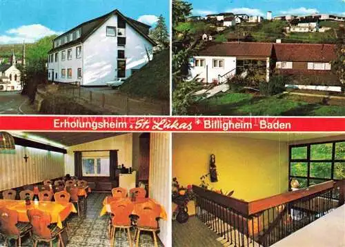 AK / Ansichtskarte Billigheim Baden Neckar-Odenwald-Krei BW Erholungsheim St. Lukas Gastraum Treppenhaus Ortsansicht