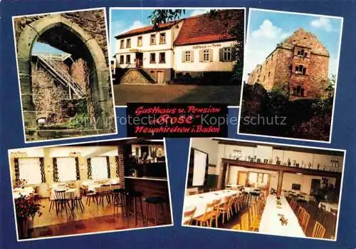 AK / Ansichtskarte Neunkirchen Baden Gasthaus Pension Rose Gastraum Festsaal