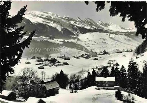 AK / Ansichtskarte Wildhaus__Toggenburg_SG Panorama Wintersportplatz Jugendheim Bodenweidli mit Churfirsten 