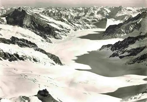 AK / Ansichtskarte Jungfraujoch_3457m_BE Gebirgspanorama mit Aletschgletscher 