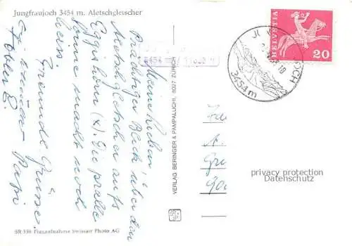 AK / Ansichtskarte Jungfraujoch_3457m_BE Gebirgspanorama mit Aletschgletscher 