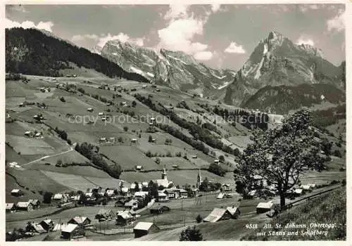 AK / Ansichtskarte Alt_St_Johann_Toggenburg_SG Panorama Blick gegen Saentis und Schafberg 