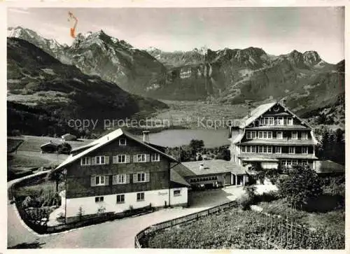 AK / Ansichtskarte Amden_SG Kurhaus Bergruh mit Walensee und Glarner Alpen Amden_SG