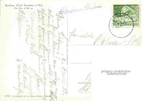 AK / Ansichtskarte Radons_Val_Nandro_Bivio_GR Gebirgspanorama im Winter Piz Mez 