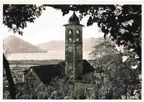 AK / Ansichtskarte Orselina_Locarno_TI Durchblick zur Kirche Blick auf Lago Maggiore 